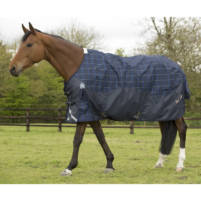 Mark Todd Lightweight Turnout Rug - Navy/Beige/Royal Plaid 