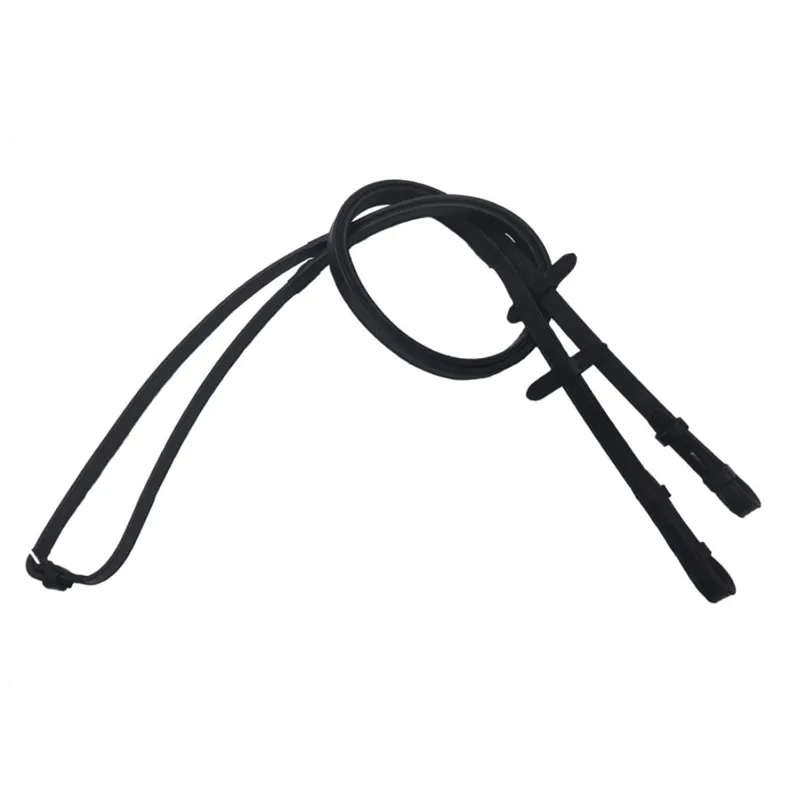 JHL 1/2 Rubber Show Reins - Black