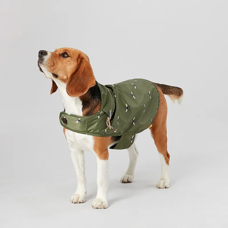 Joules Water Resistant Dog Coat - Khaki Bee-2