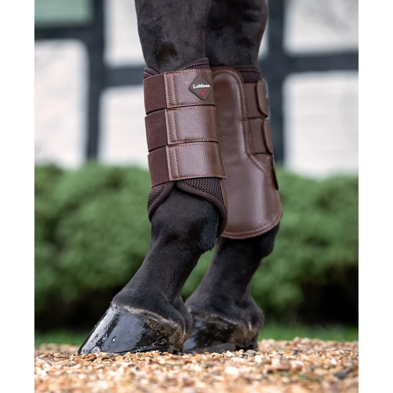 LeMieux Mesh Brushing Boots - Brown-1