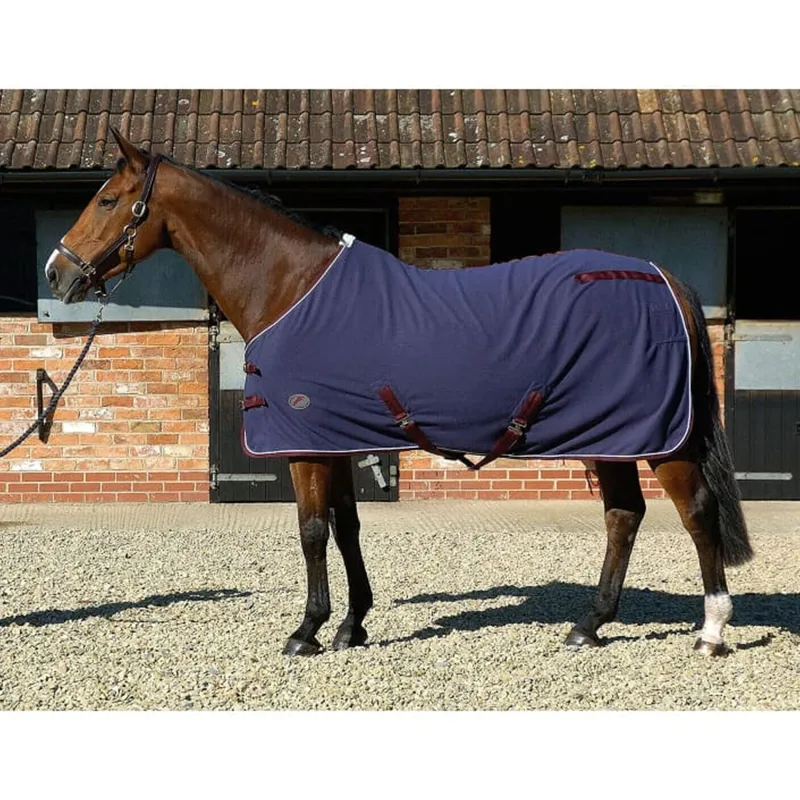 JHL Essential Fleece Rug - Navy/Burgundy/White 