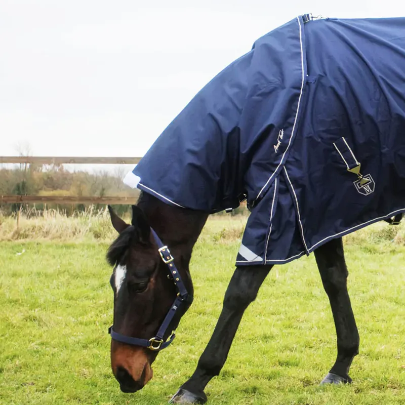 Mark Todd Lightweight Turnout Neck Cover - Navy/Beige