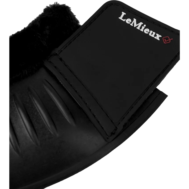 LeMieux Rubber Bell Boots with Fleece - Black-2