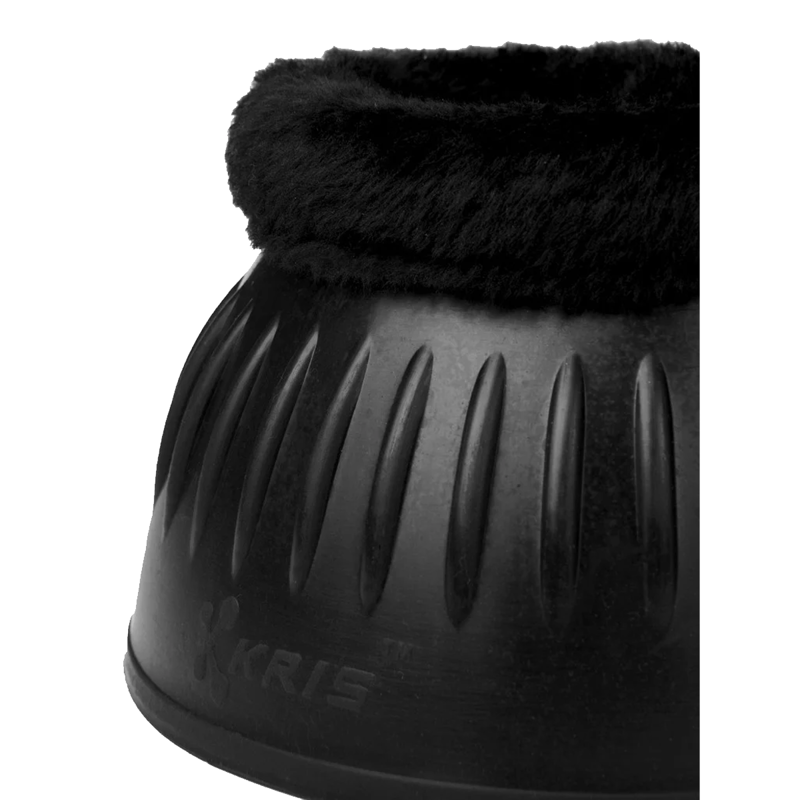 LeMieux Rubber Bell Boots with Fleece - Black-3