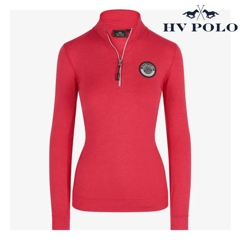 HV Polo Edith Half Zip Top - Fuchsia Melange