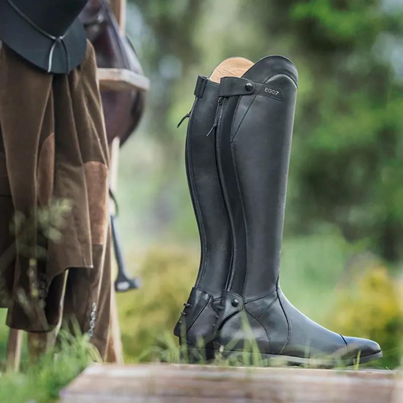 EGO7 Aries Unlaced Long Riding Boots Short - Black-7