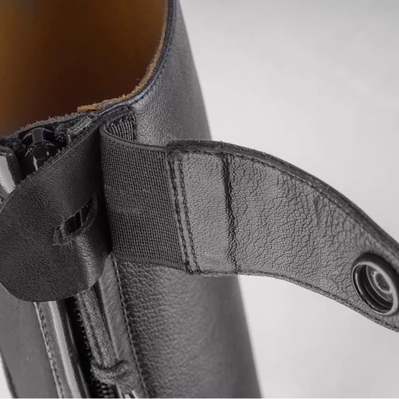 EGO7 Aries Unlaced Long Riding Boots Short - Black-4