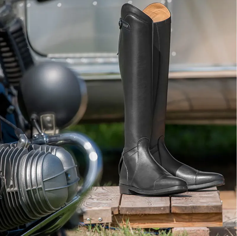 EGO7 Aries Unlaced Long Riding Boots Short - Black-6