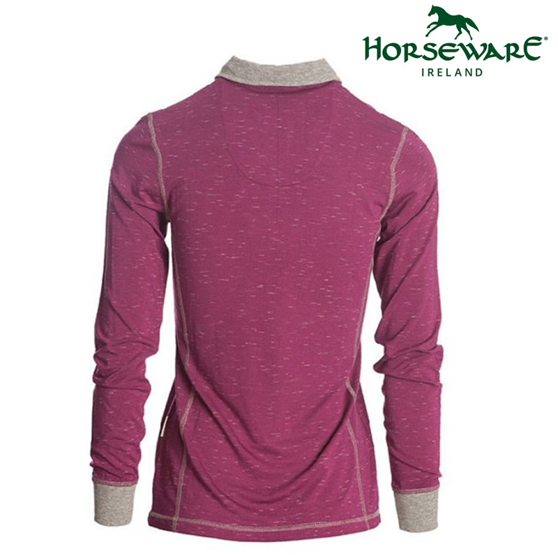 Horseware Enya Long Sleeve Tech Polo - Berry-1