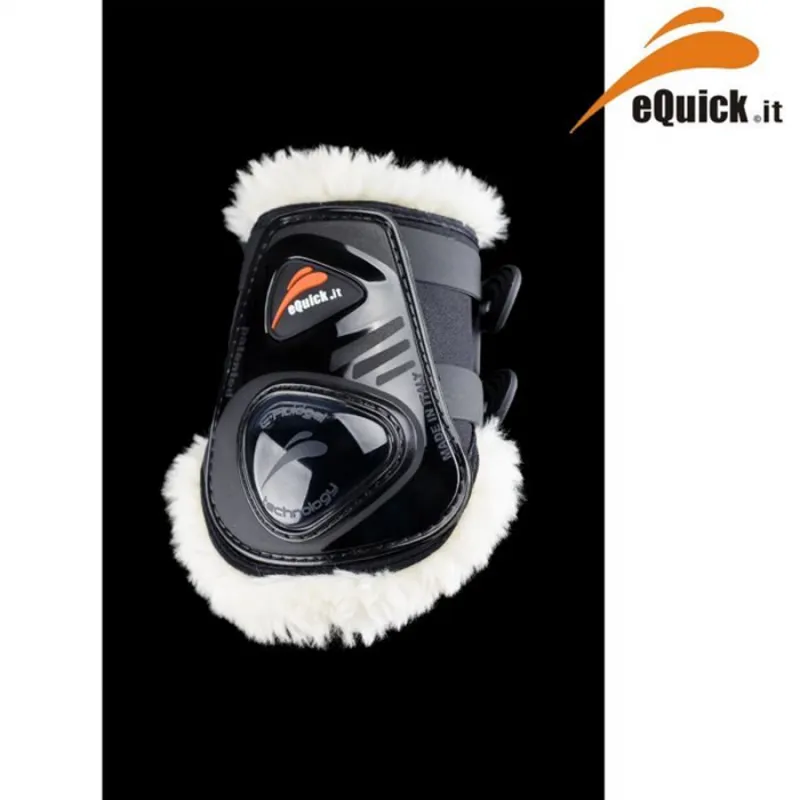 eQuick E Shock Legend Faux Lamb Wool Fetlock Boot - Black