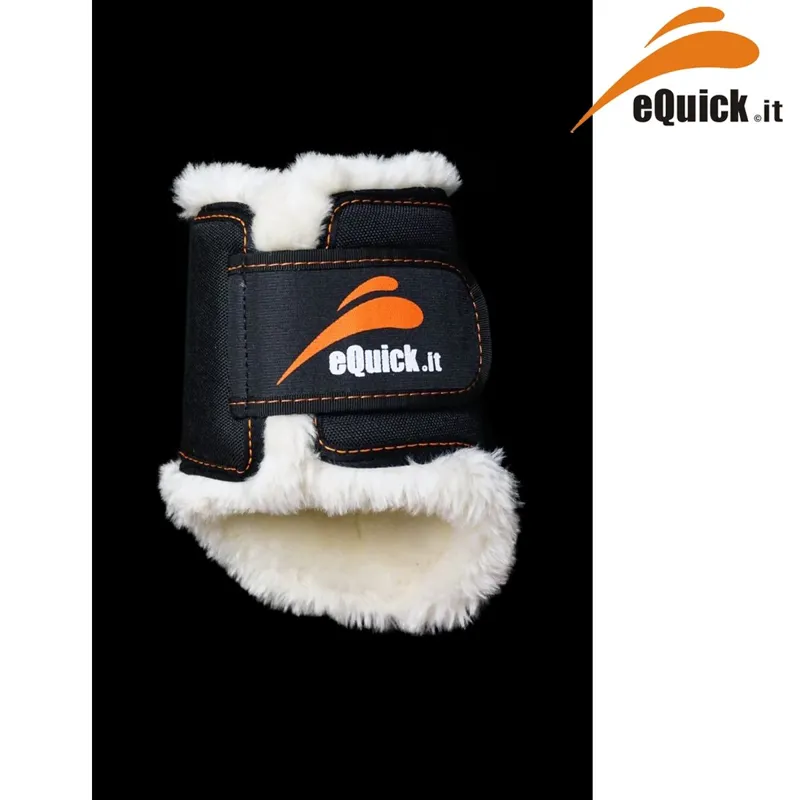 eQuick E Training Faux Lamb Wool Fetlock Boot - Black