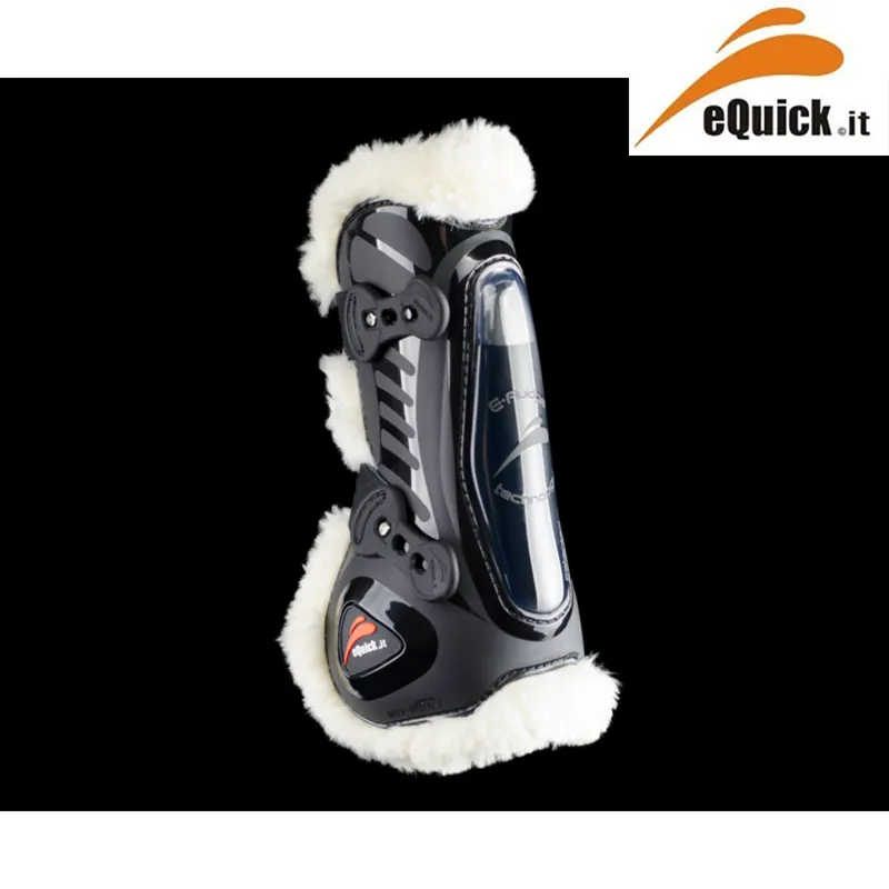 eQuick E Shock Legend Lamb Wool Front Tendon Boot - Black