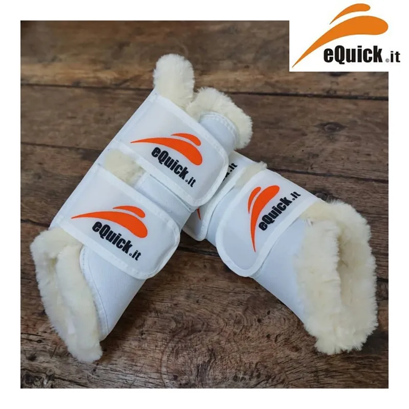 eQuick E Training Front Lamb Wool Tendon Boot - White