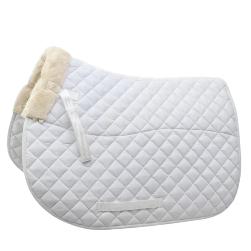 Mark Todd Deluxe Fleece Lined Saddle Pad - White/Natural - Full