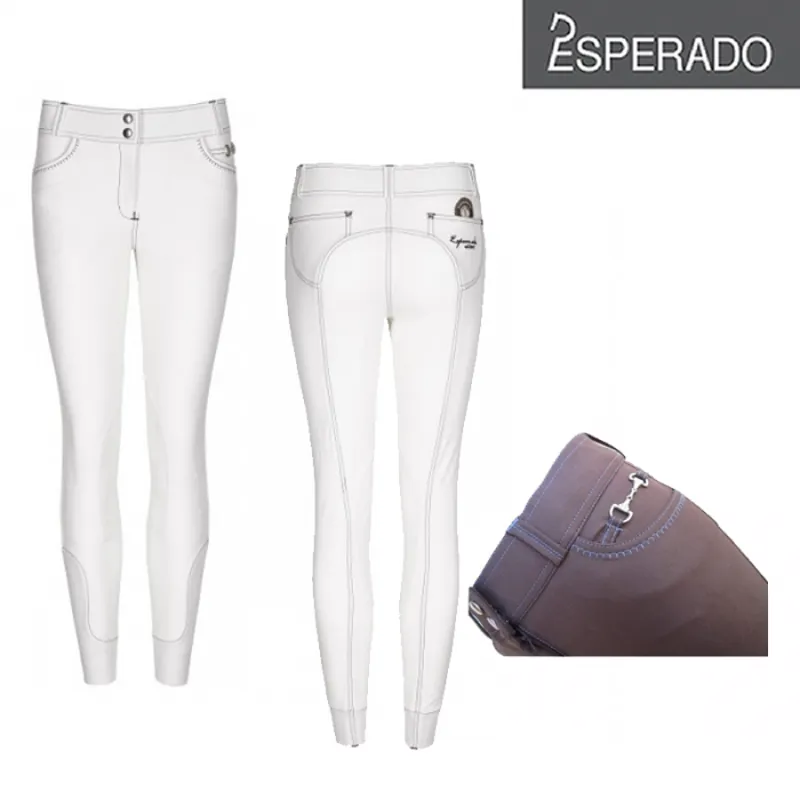 Esperado Sally Ladies Full Seat Breeches - White