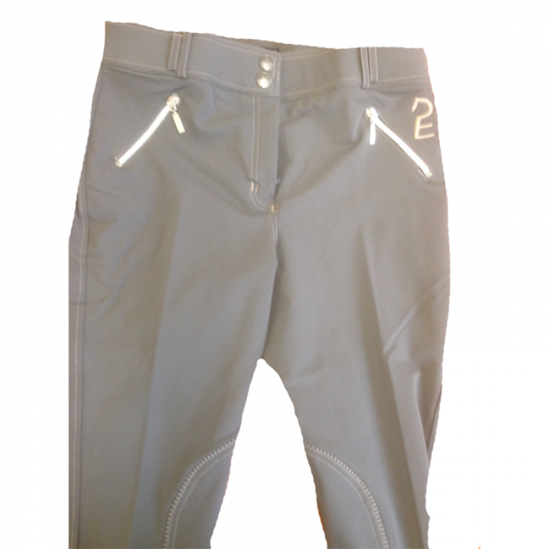 Esperado Solden Ladies Knee Patch Breeches - Grey-1