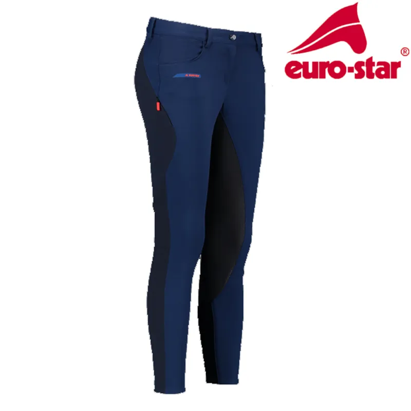 Euro-Star Flicka Full Grip Riding Breeches - Sodalite Blue/Peacoat