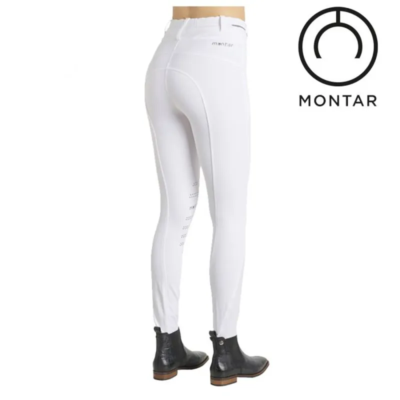 Montar Evelyn Zip in Waist Full Grip Breeches - White-1