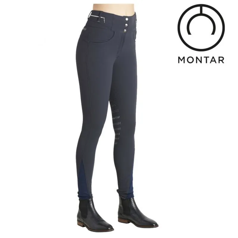 Montar Evelyn Zip in Waist Full Grip Breeches - Navy