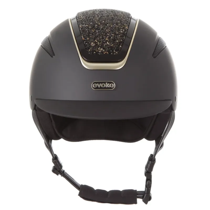 Evoke Callisto MIPS Classic Peak Riding Hat - Black/Gold Crystal-1