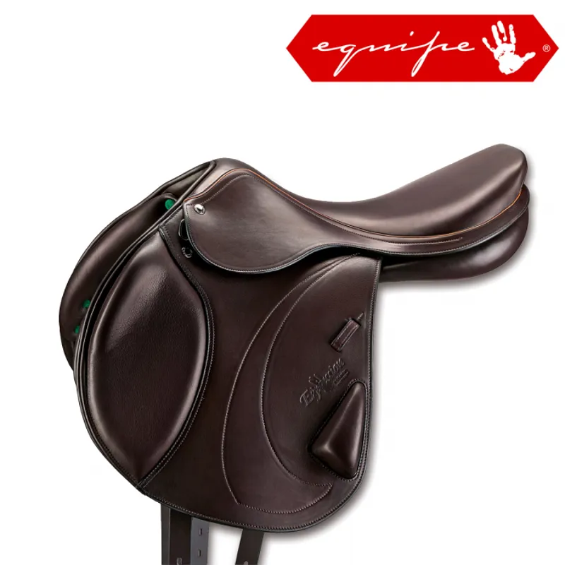 Equipe Expression Special Monoflap Jumping Saddle - 17 inch Medium - Brown