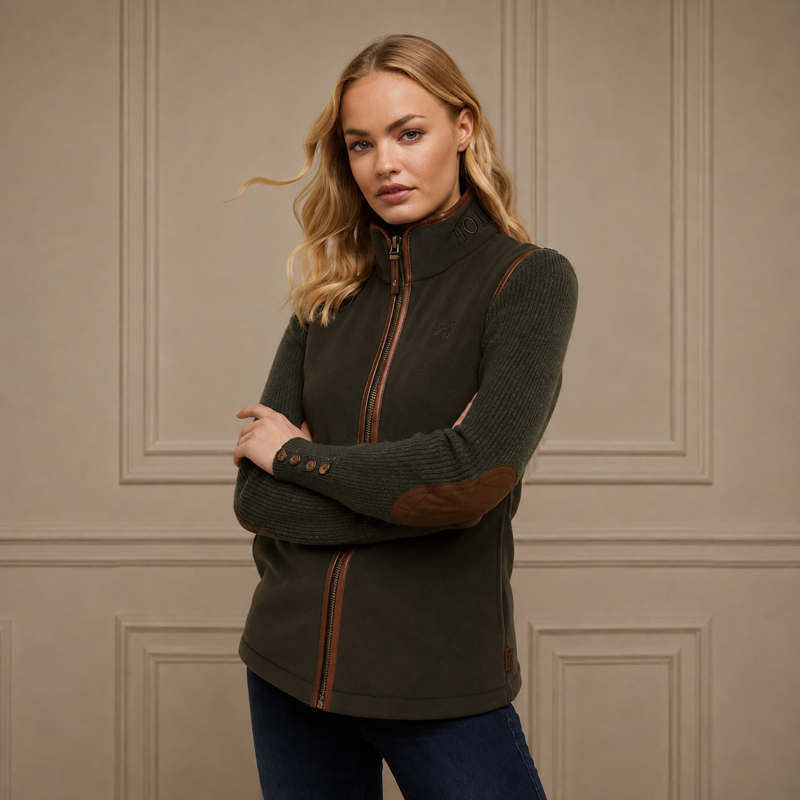Holland Cooper Country Fleece Gilet - Khaki