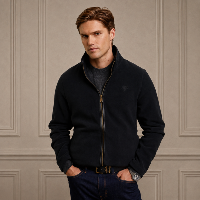 Holland Cooper Men's Country Fleece Jacket - Black