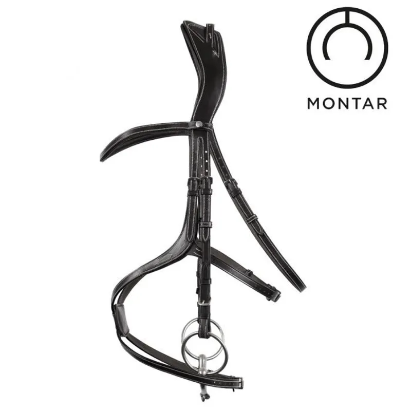 Montar Lyon Fig 8 Jumping Eco Leather Bridle - Black-1