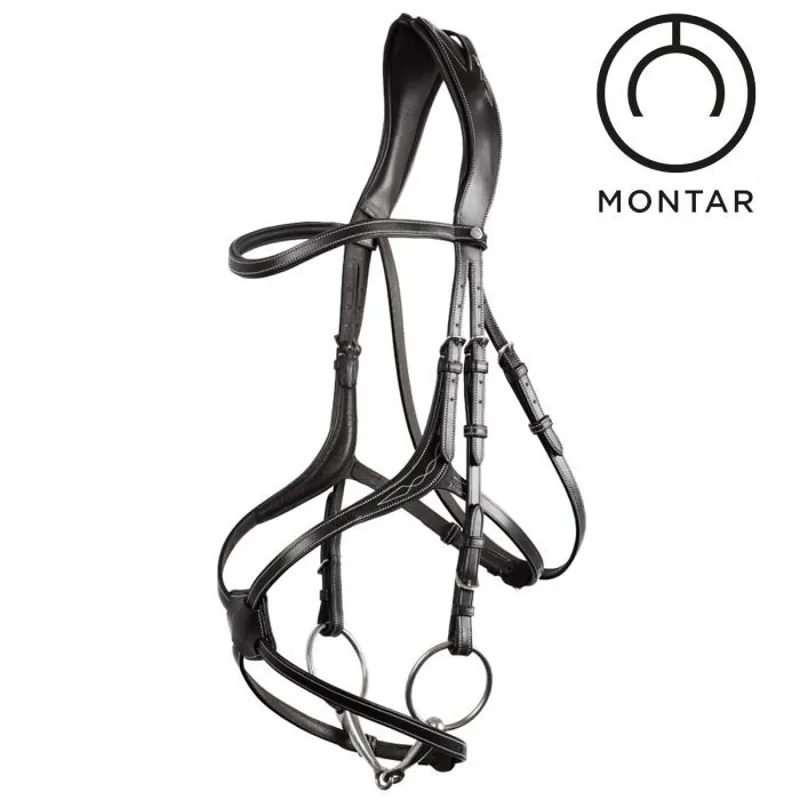 Montar Lyon Fig 8 Jumping Eco Leather Bridle - Black