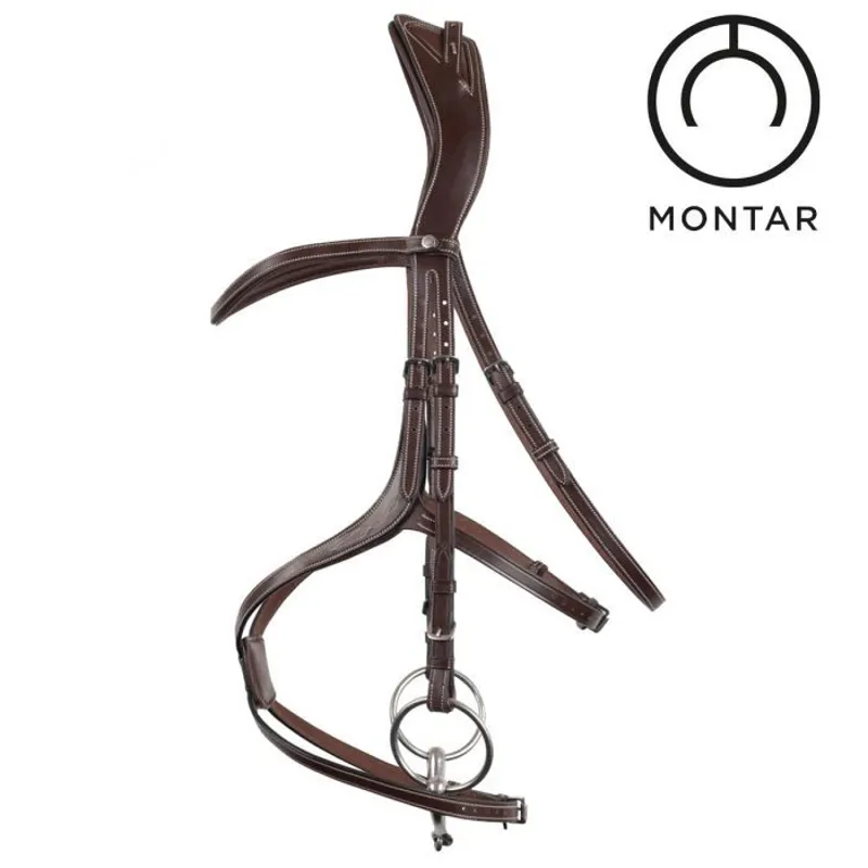 Montar Lyon Fig 8 Jumping Eco Leather Bridle - Brown-2