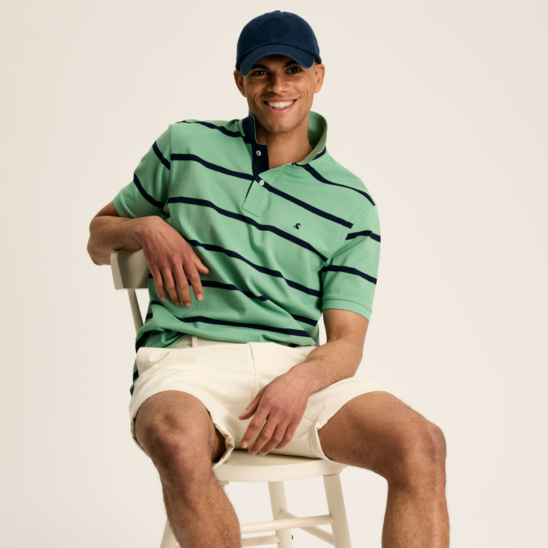 Joules Men's Filbert Striped Polo Shirt - Green-3