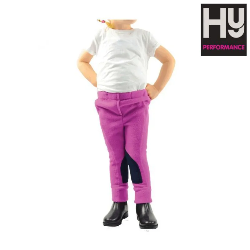 HyPERFORMANCE Fleece Tots Jodhpurs - Pretty Pink/Navy