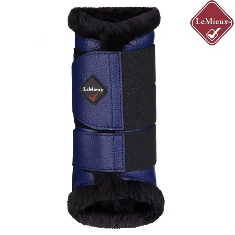 LeMieux Fleece Lined Brushing Boots - Ink Blue -2
