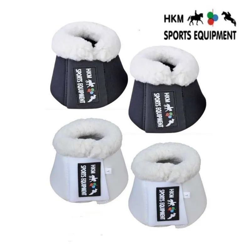 HKM Padded Comfort Fleece Neoprene Over Reach Boots - Black