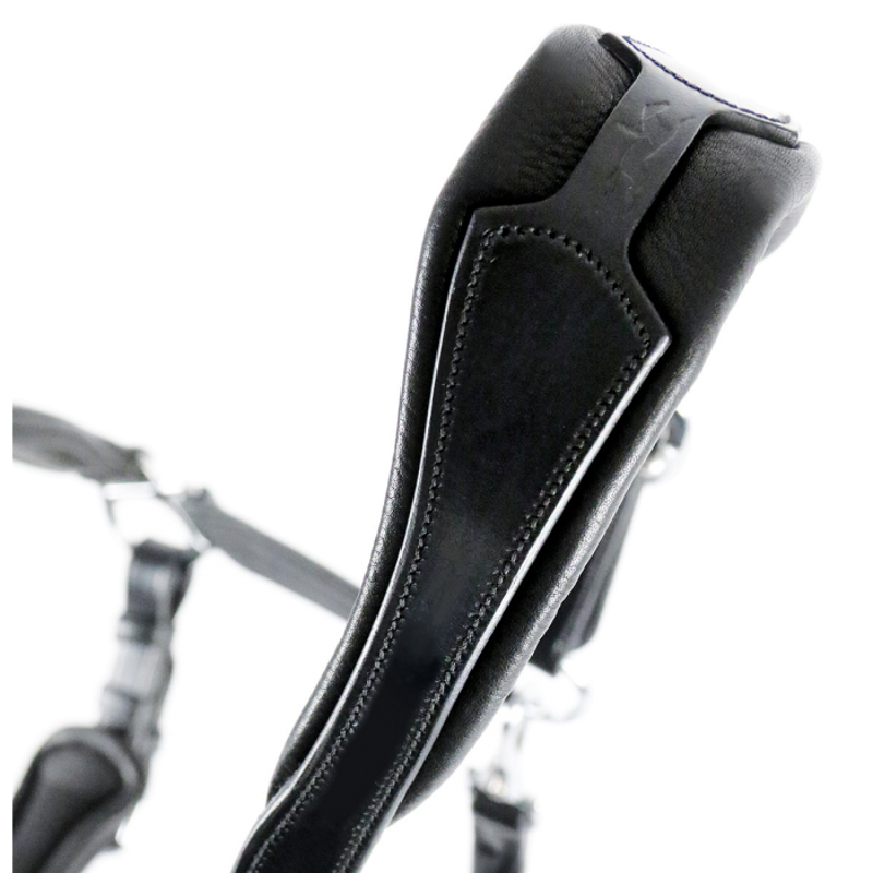 Schockemohle Fremont Leather Anatomical Headcollar - Espresso/SIlver-2