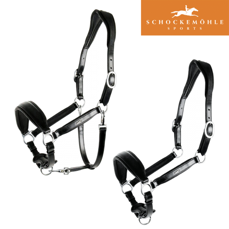 Schockemohle Fremont Leather Anatomical Headcollar - Espresso/SIlver-1