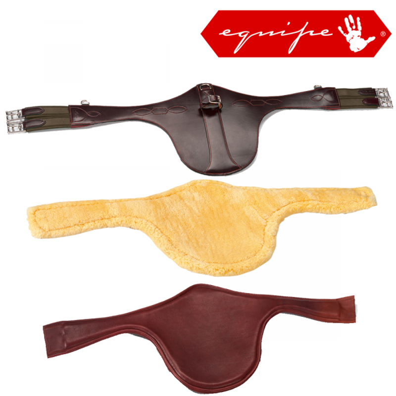 Equipe Stud Girth With Optional Lambskin Or Hide Liner - Brown-1