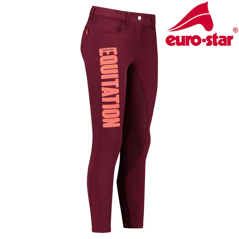 Euro-Star Glory Full Grip Riding Breeches - Zinfandel