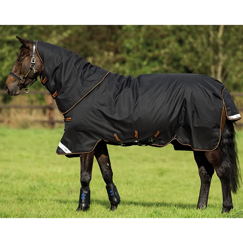 Horseware Amigo Bravo 12 Plus Mediumweight Turnout Rug - Black/Black/Orange