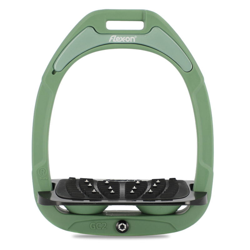 Flex-On Green Composite Stirrup - Inclined Ultra Grip - Kashmir/Black/Kashmir