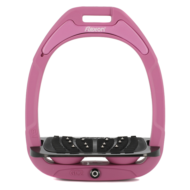 Flex-On Green Composite Stirrup - Inclined Ultra Grip - Spring Crous/Black/Spring Crous