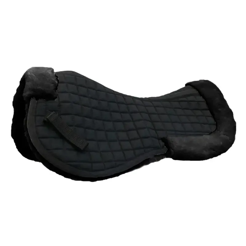Mark Todd Deluxe Fleece Lined Half Pad - Black/Black - Full
