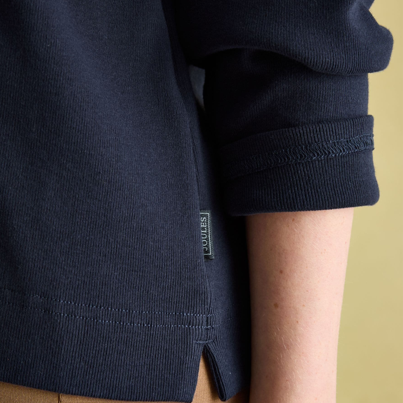 Joules Ladies New Harbour Boat Neck Breton Top - Navy Damask-4