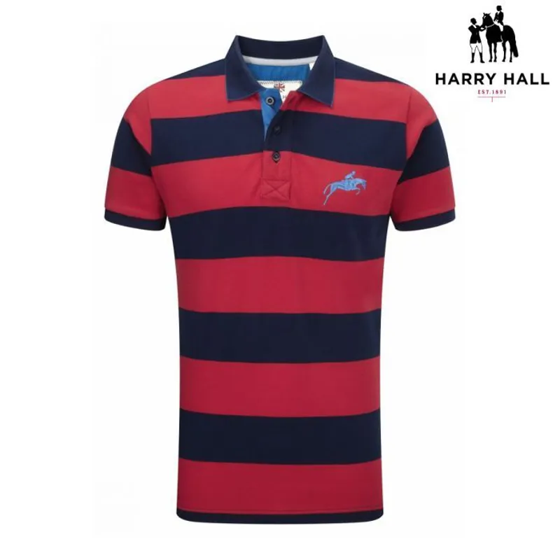 Harry Hall Hunsley Mens Polo Shirt - Navy/Red