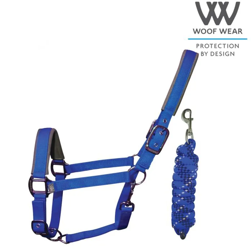 Woof Wear Headcollar and Leadrope - Electric Blue