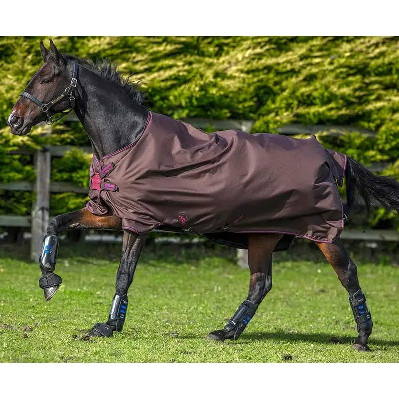 Amigo Hero 900 50g Turnout Rug with Disc Closure - Chocolate/Chocolate/Raspberry
