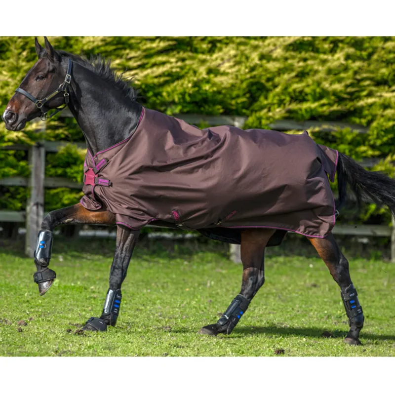 Amigo Hero 900 Lite Turnout Rug with Net Lining and Disc Closure - Chocolate/Chocolate/Raspberry