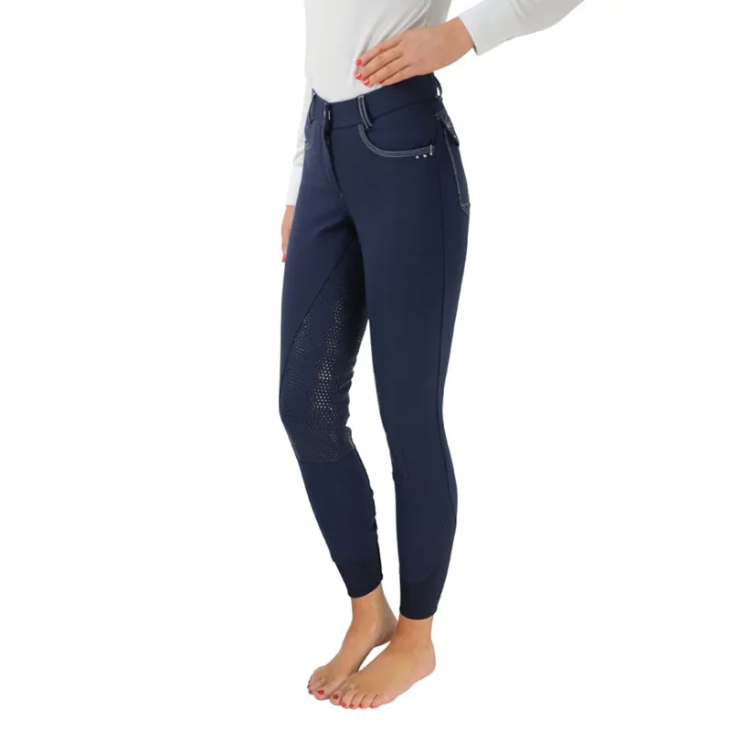 Hy Equestrian Highgrove Ladies Breeches - Navy/Silver
