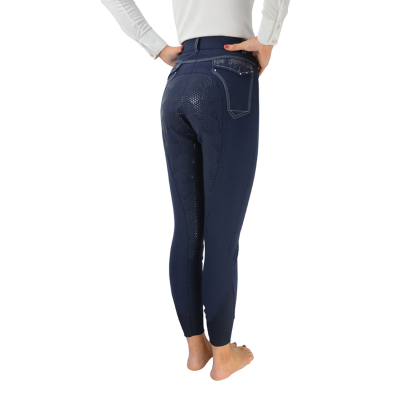 Hy Equestrian Highgrove Ladies Breeches - Navy/Silver-1