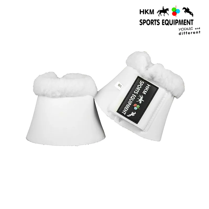 HKM Padded Comfort Fleece Neoprene Over Reach Boots - White